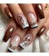 NA098 -  Retro Brown Mid Floral Nails